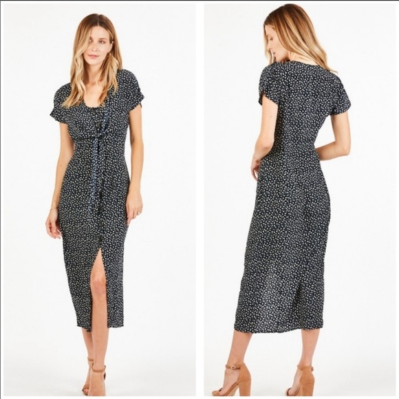 🆕 NAVY BLUE PRINT MIDI DRESS - Picture 7 of 9